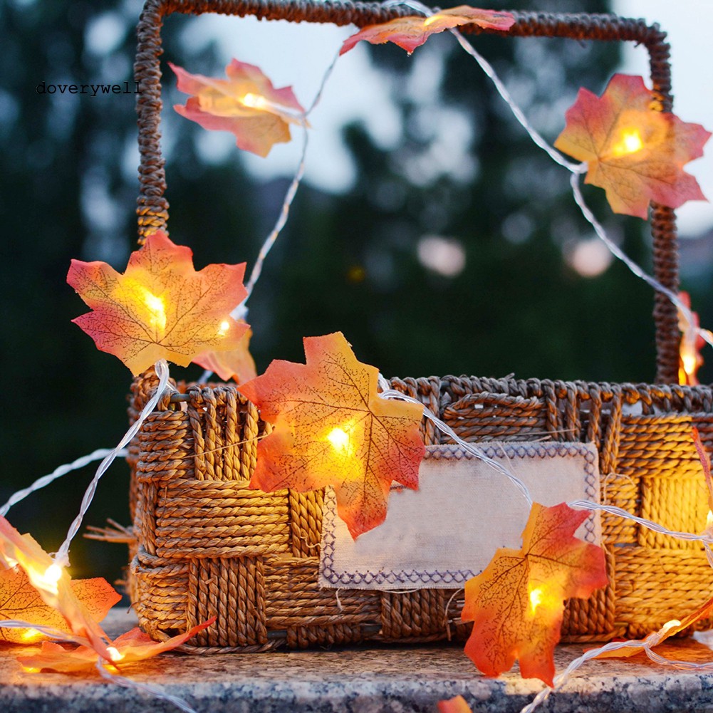 Dây Đèn Led 20 Bóng Hình Lá Phong 200/300cm Dùng Trang Trí