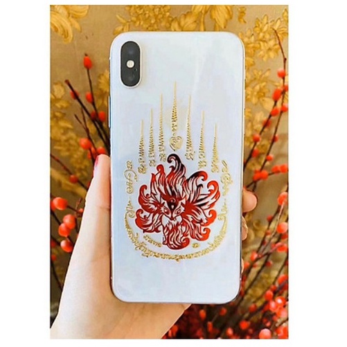 Miếng Dán Điện Thoại Tài Lộc Hồ Ly 9 Đuôi Đẹp Lung, Linh Phù Hợp Các Loại Điện Thoại, Laptop, Bỏ Ví