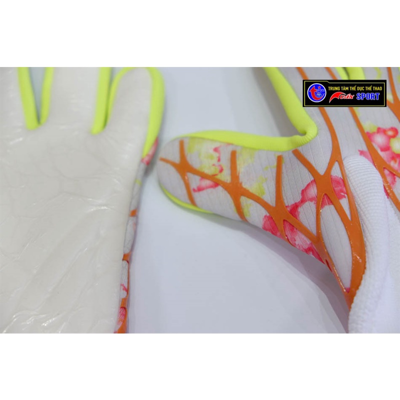 Găng Tay thủ môn X GL PRO (không xương) - trắng cam xanh(size 8-9-10)