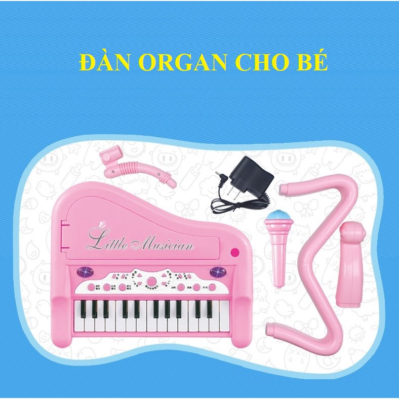 Đàn organ piano đồ chơi cho bé có mic hát karaoke và đèn nhạc âm thanh chuẩn có hộp đẹp, quà tặng sinh nhật