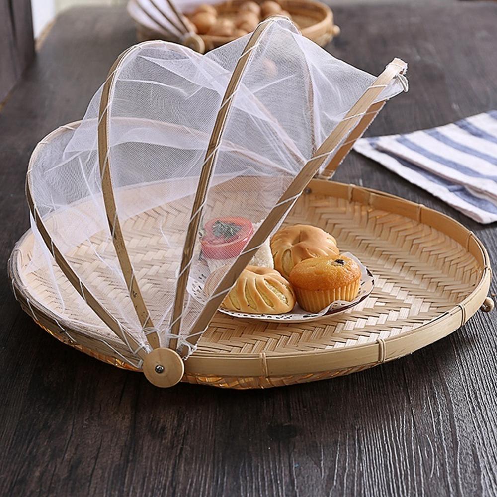 Elsworth Giỏ Đựng Bánh Mì / Thực Phẩm Bằng Tre Đan Kèm Vải Gạc Chống Ruồi Khi Đi Dã Ngoại