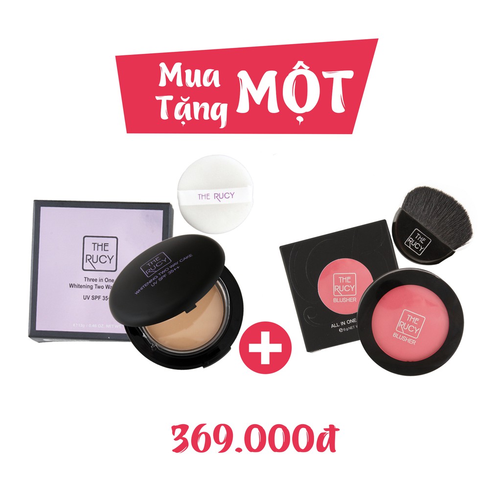 Mua 1 tặng 1 Phấn má hồng The Rucy 6g Rosy Red + phấn phủ The Rucy 13g