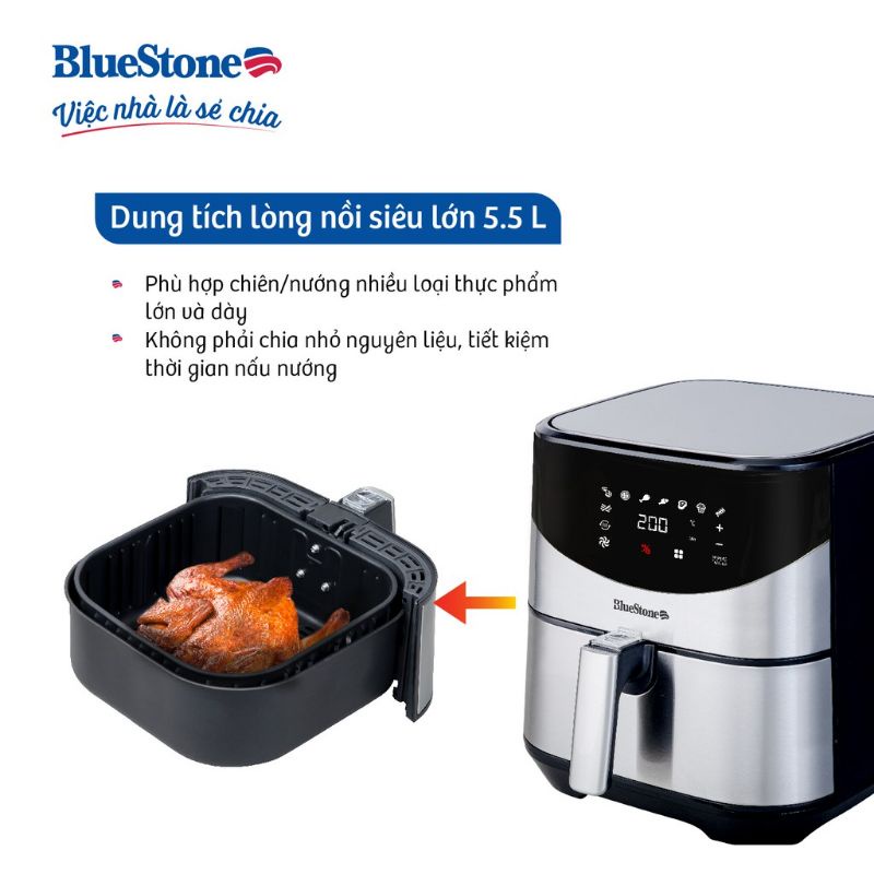 [SP MỚI] NỒI CHIÊN KHÔNG DẦU BLUESTONE AFB - 5880 ( DUNG TÍCH : 5,5 LÍT )