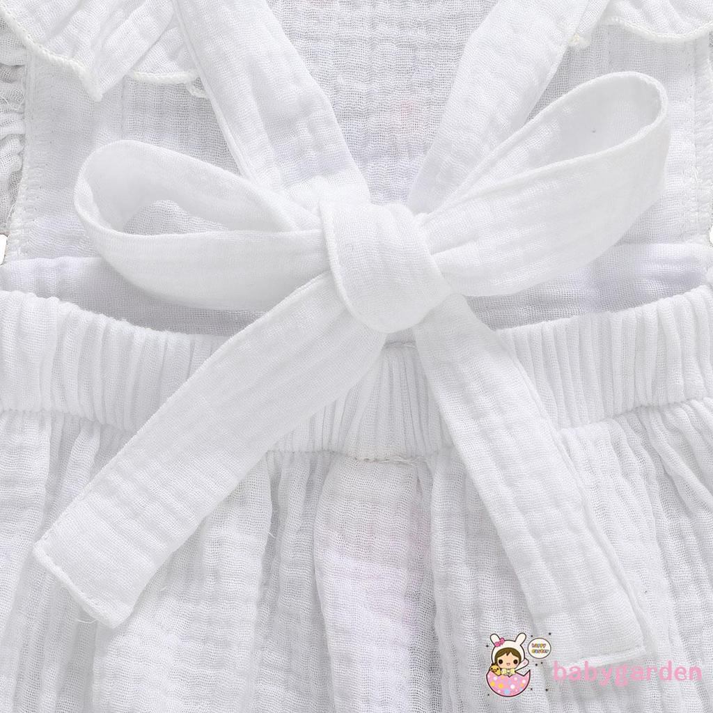 Jumpsuit Cotton Sát Nách Thêu Hoa Cho Bé Gái