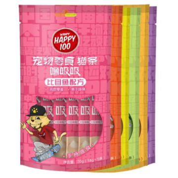 [Mã PET50 giảm 10% - tối đa 50K đơn 250K] Soup Thưởng Wanpy Happy 100 Cho Mèo - Súp Thưởng Gói 5 thanh (14gx5)