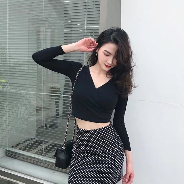 ÁO DÀI TAY CỔ V Quảng Châu order A68418