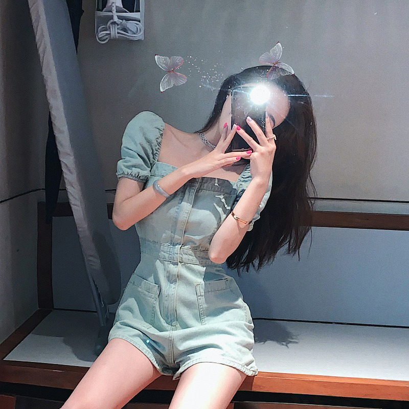 Jumpsuit Denim Lưng Cao Ống Rộng Thời Trang Mùa Hè 2020 Cho Nữ | BigBuy360 - bigbuy360.vn