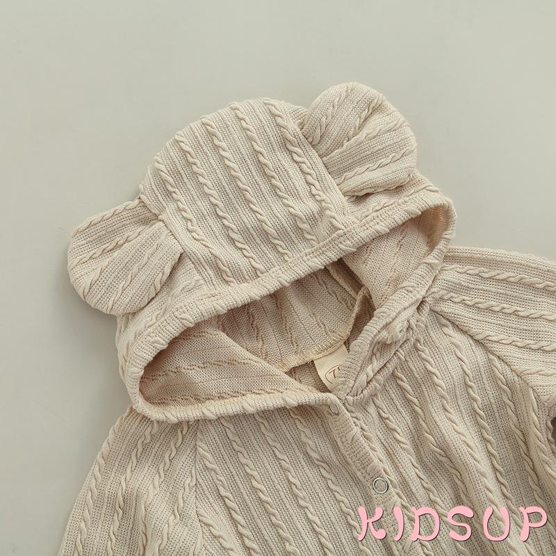 Bộ Áo Liền Quần Tay Dài Màu Sắc Đơn Giản Dành Cho Bé