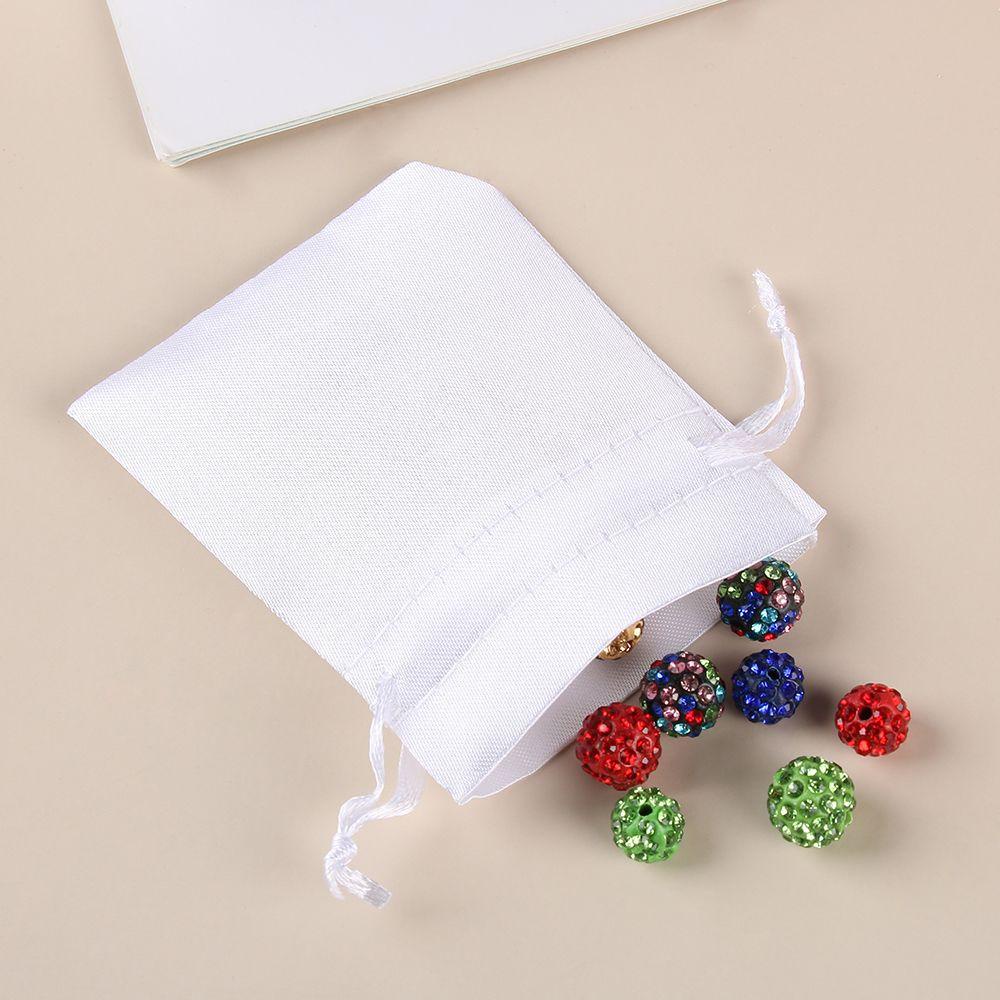 Túi Dây Rút Chất Liệu Satin Màu Trắng Dùng Để Đựng Trang Sức / Kẹo