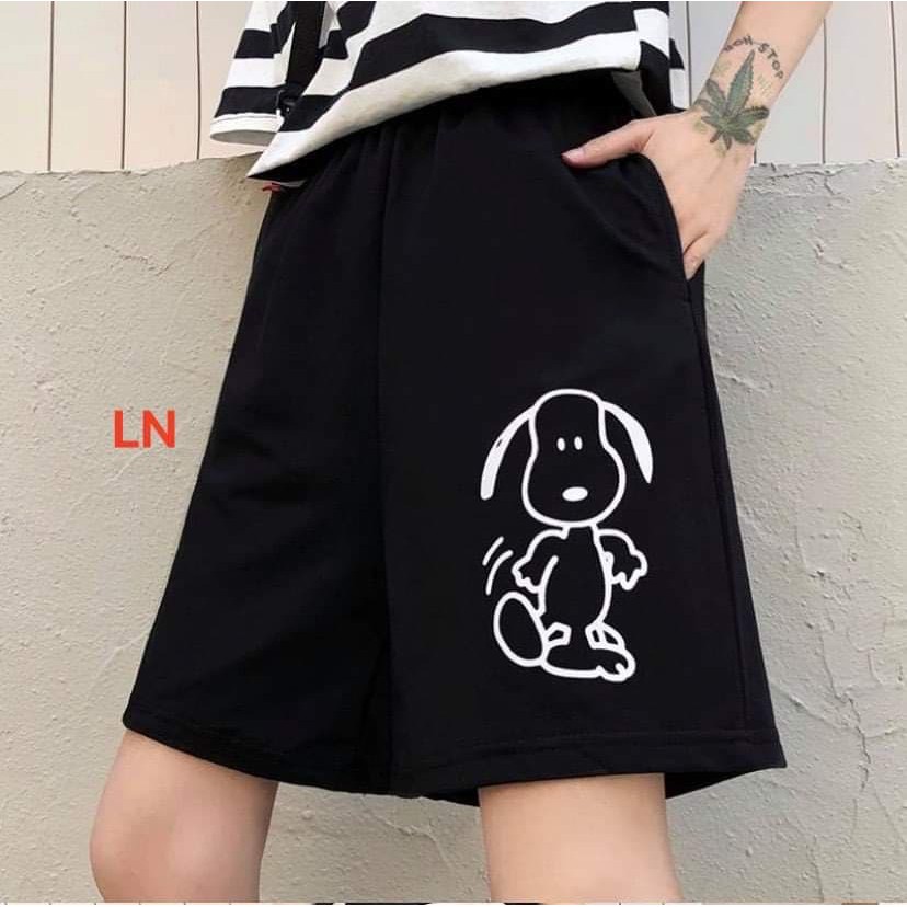 Quần short họa tiết chó con ép nổi