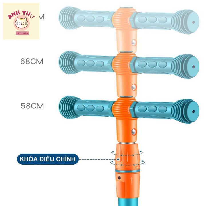 Xe Trượt Xe Scooter Cho Bé có ghế ngồi Bánh Có Đèn, Nhạc 3 in 1, gấp gọn Chịu Lực 90KG .