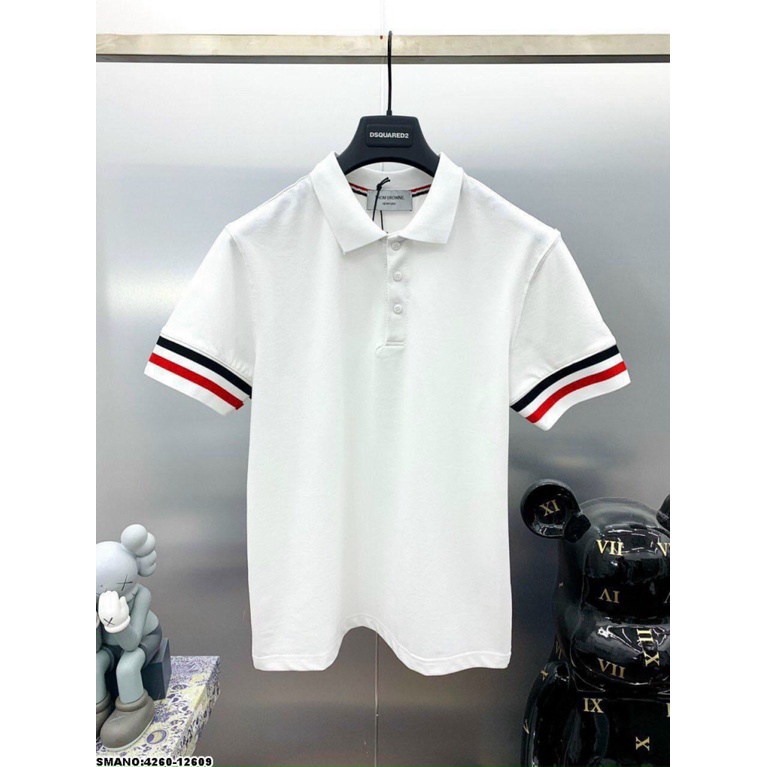 Áo Thun Nam Cổ Trụ Phối 2 Sọc Tay Vải Cotton Cao Cấp Mềm Mịn Thiết Kế Sang Trọng Lịch Lãm [NEW UNISEX]