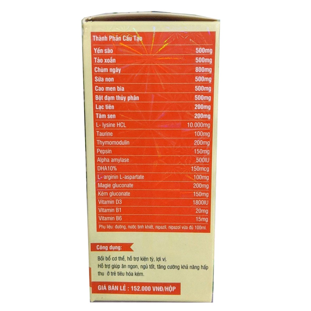 Ăn ngủ ngon Yến Sào Chùm Ngây, hỗ trợ giúp ăn ngon, ngủ tốt (hộp 20 ống)