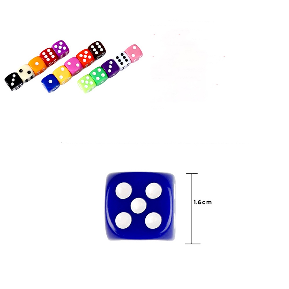 Xúc Xắc Xí Ngầu Giá Rẻ Size 16 Mm Nhiều Màu Sắc SXD16