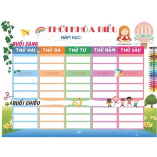 Hình Thời khoá biểu + ống - Đồ dùng dạy học Ruby
