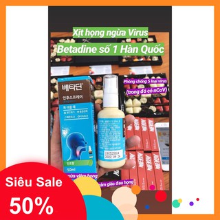 Xịt họng Betadine Hàn Quốc Throat Spray 50ml