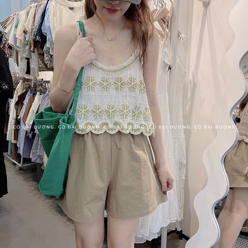 áo 2 dây hoạ tiết