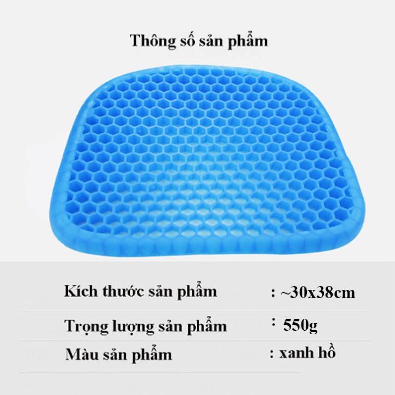 Đệm Ngồi, Đệm Gel Tổ Ong Lót Ghế Ngồi Xe Hơi Mềm Mại Thoáng Khí Chống Trượt (cao cấp)