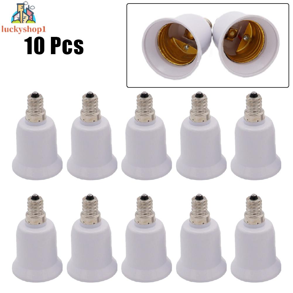 10pcs E12 đến E27 đầu chuyển đổi e12-e27 đầu đèn led đầu chuyển đổi đầu chuyển đổi đầu đèn mở rộng