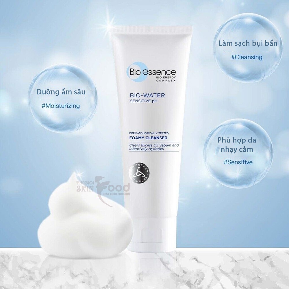Sữa Rửa Mặt Tạo Bọt Cấp Ẩm Và Phục Hồi Bio-essence Bio-Water Sensitive pH B5 Foamy Cleanser 100g