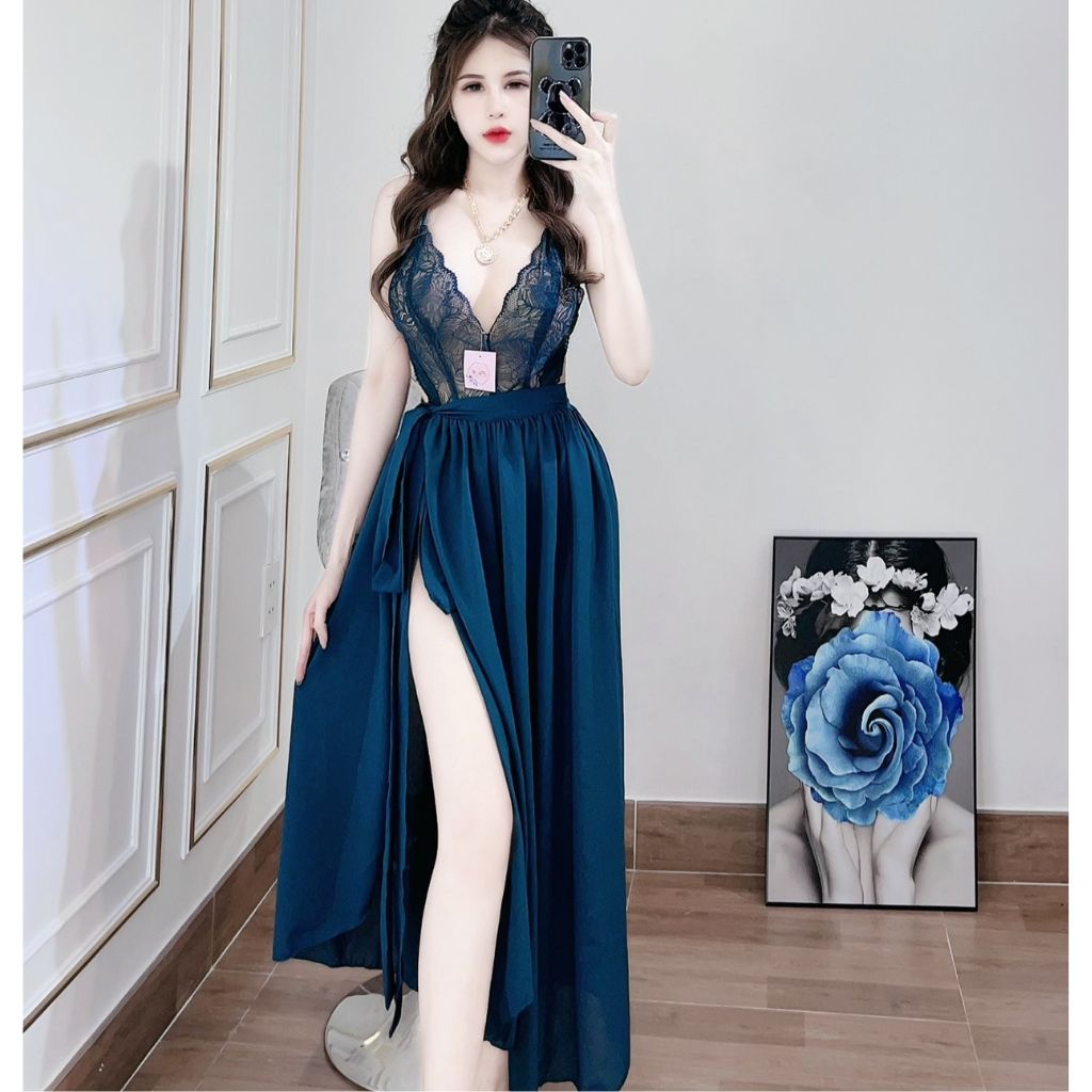 Váy ngủ sexy MIKY Đầm ngủ sexy lụa Chiffon Chất Siêu Mát Dáng Siêu Xinh &lt; 58kg
