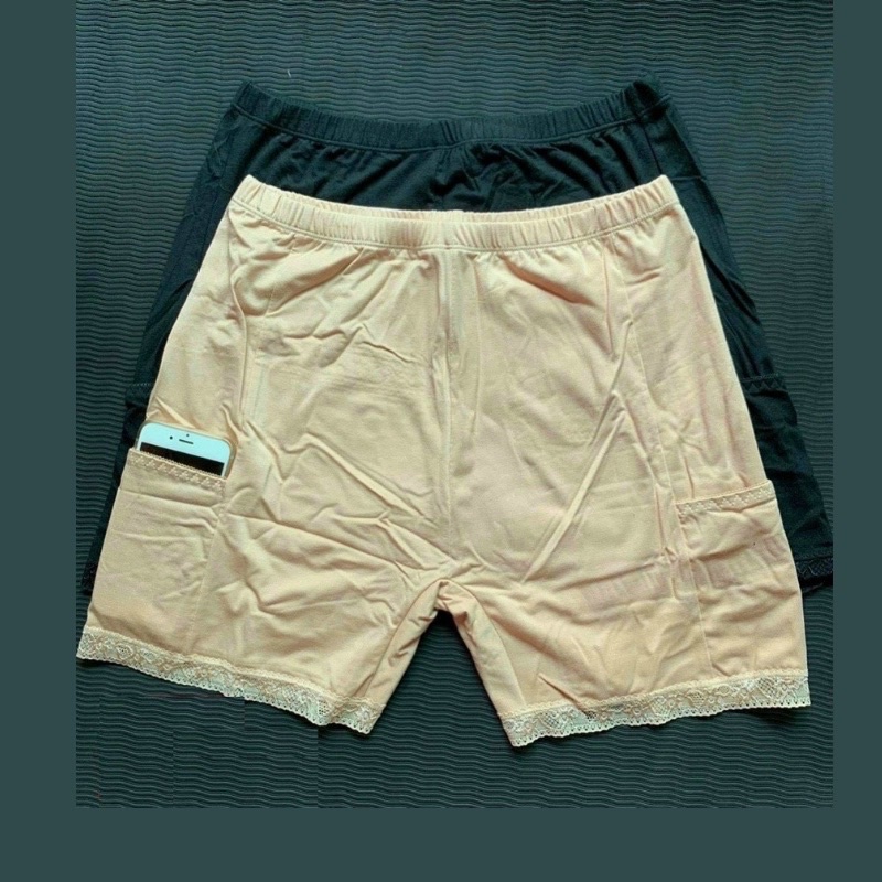 Quần mặc váy có túi , quần váy chất liệu cotton có túi nữ chất cotton dày dặn - uyên thư trúc linh shop