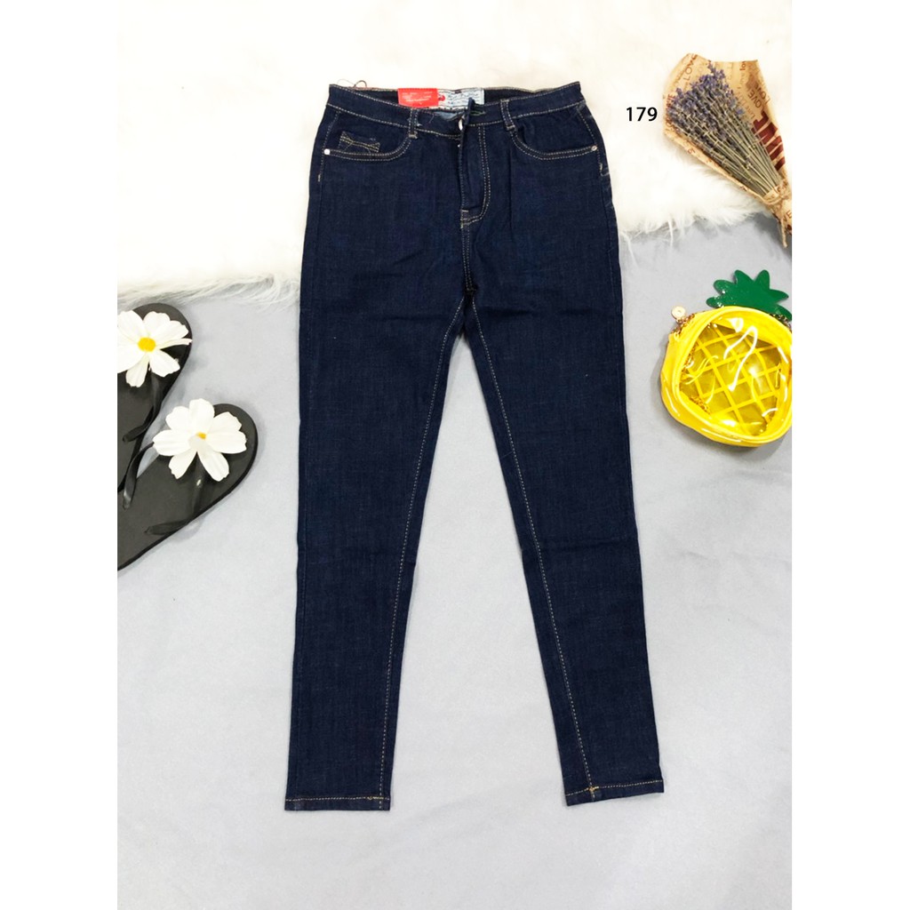 [SIZE ĐẠI] Quần Jean Nữ Dài Co Giãn Mạnh Màu Xanh