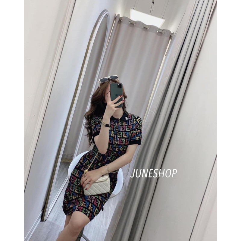 váy polo FL cổ dệt kim cho nữ