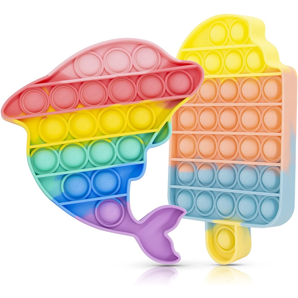Đồ Chơi Giảm Căng Thẳng Bằng Silicon Màu Cầu Vồng