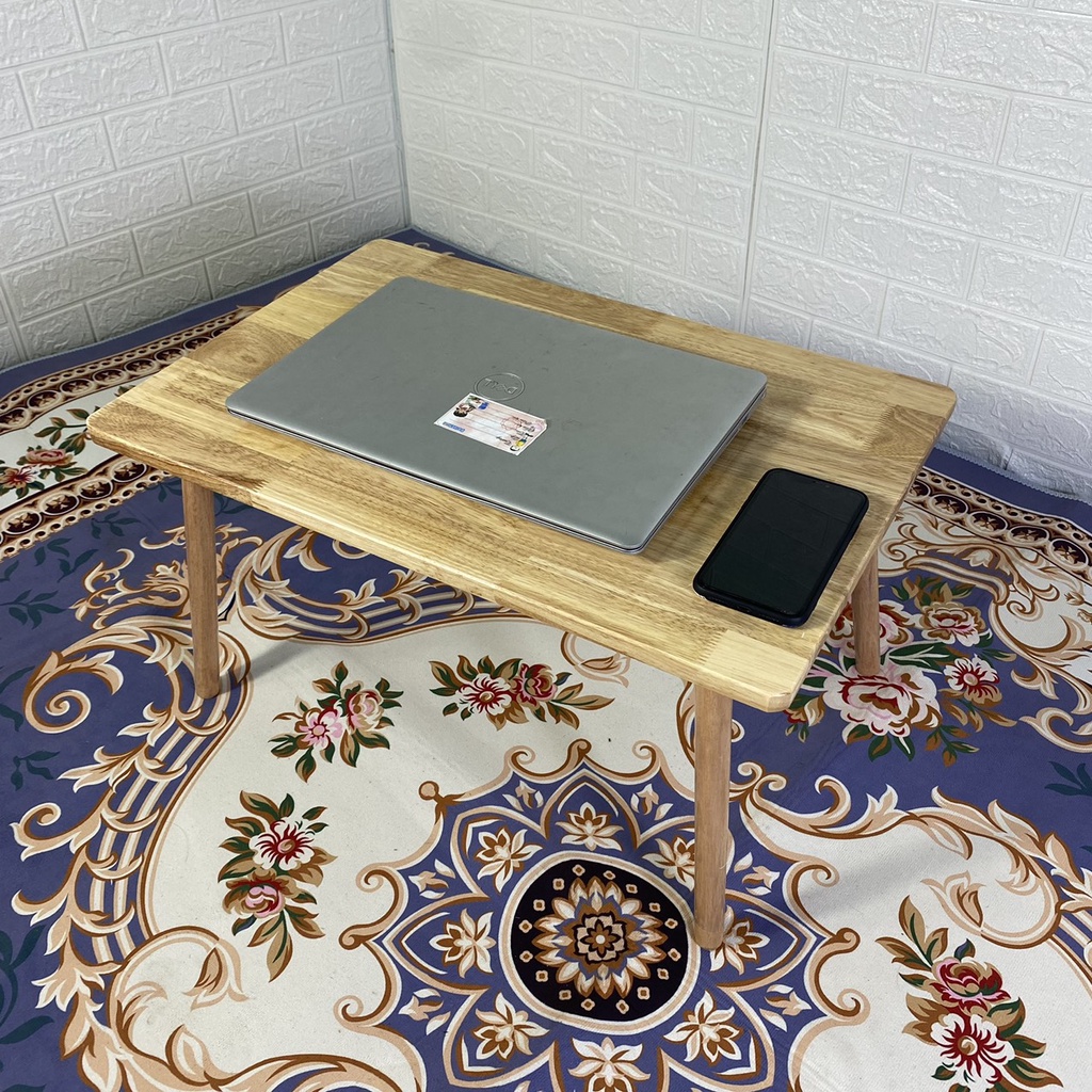 𝐁𝐚̀𝐧 𝐭𝐫𝐚̀ 𝐜𝐡𝐮̛̃ 𝐧𝐡𝐚̣̂𝐭 gỗ cao su ngồi bệt hoặc ngồi cao với ghế Sofa phong cách Bắc Âu làm bàn trà, bàn học, bàn sofa