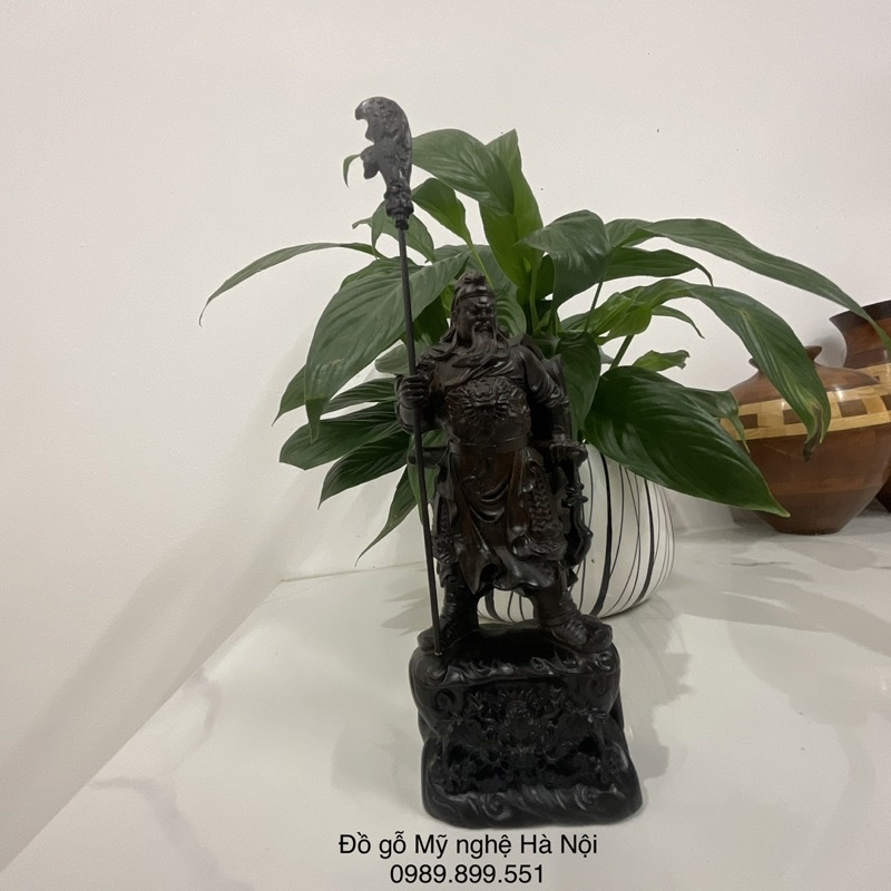 Tượng quan công gỗ mun cao 20 cm