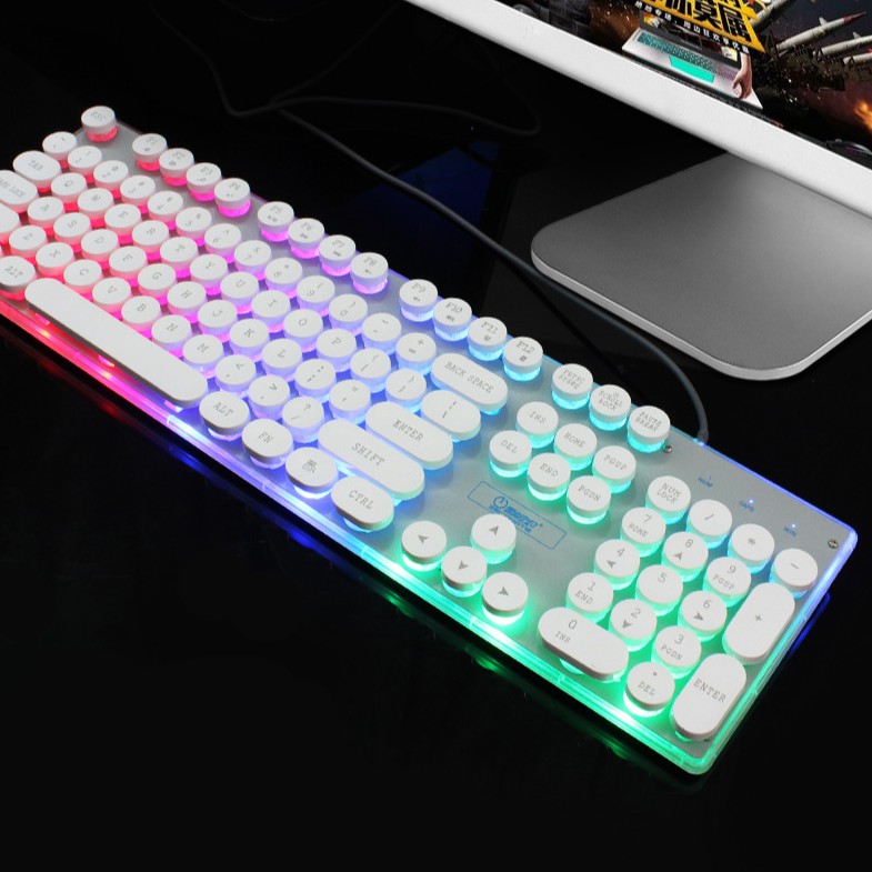 Bàn Phím Chuyên Game JK 705 Keycap Tròn LED 7 màu, LED Viền Siêu Đẹp ( BH 1 năm ) | BigBuy360 - bigbuy360.vn