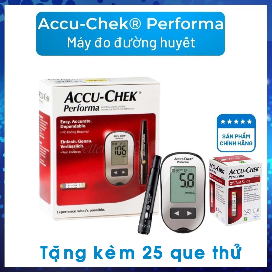 Máy đo đường huyết Accu Chek Performa đơn vị mmol/L