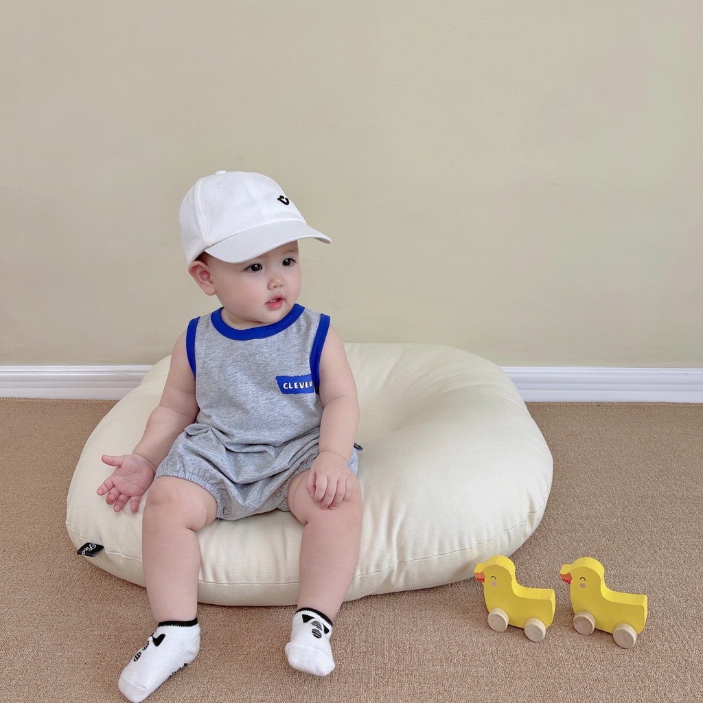 Áo Liền Quần Không Tay Chất Liệu Cotton Dễ Thương Dành Cho Trẻ Nhỏ Mới Sinh 0-24 Tháng