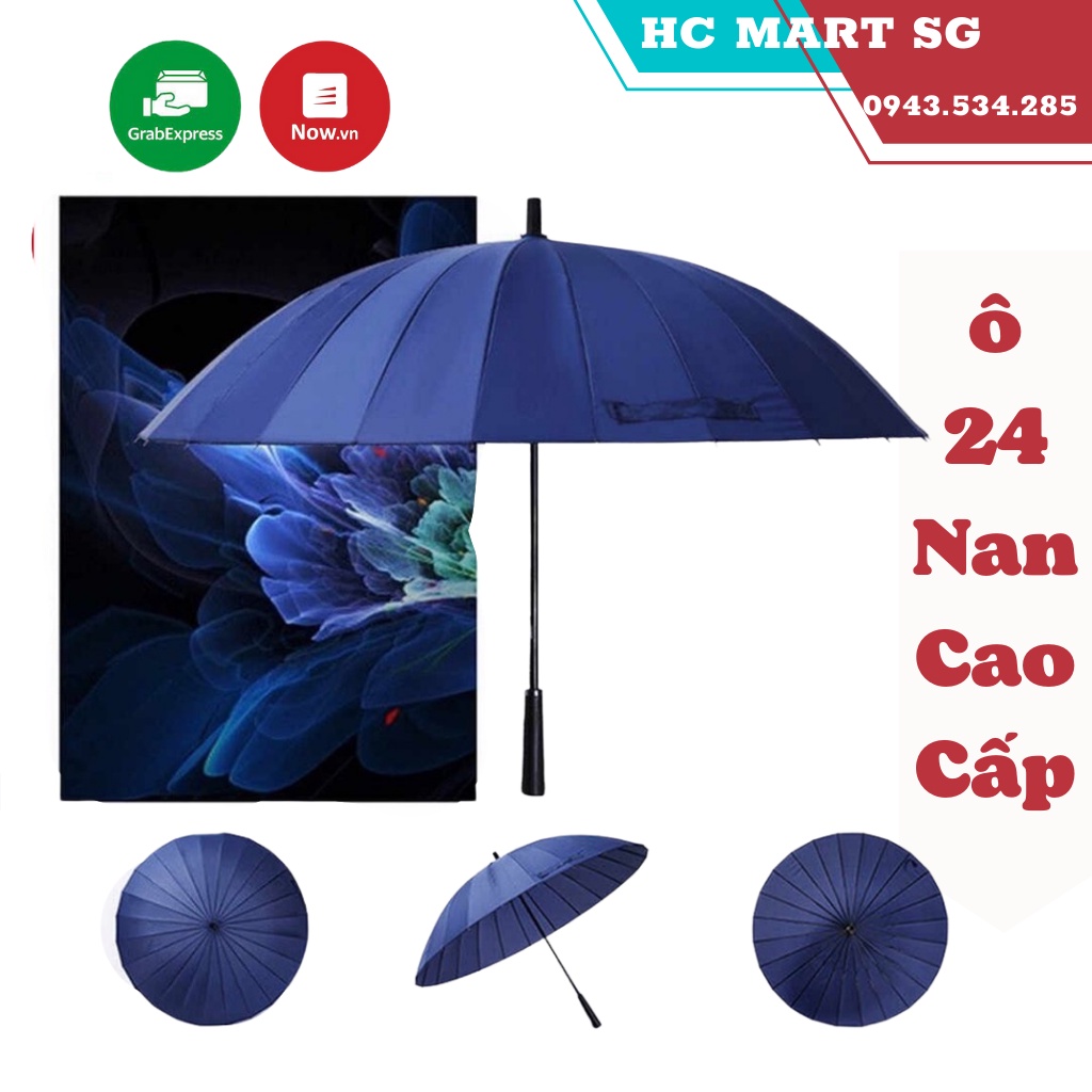 Ô cán dài trơn - 24 nan siêu chắc cứng cáp vải dày dặn,chống nước ,bền,đẹp có quai đeo tiện lợi - BẢO HÀNH UY TÍN