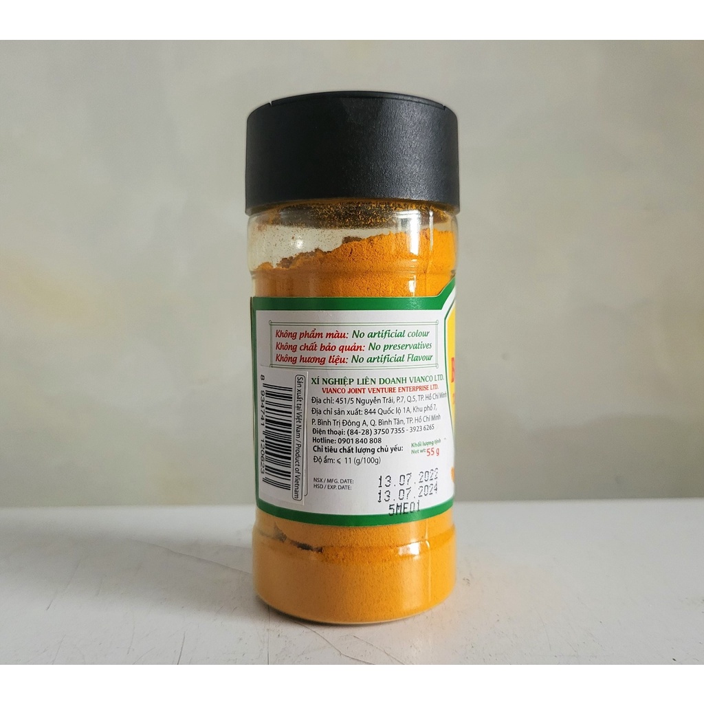 [Hủ nhựa 55g] BỘT NGHỆ (Gia vị thực phẩm) [VN] VIANCO Turmeric Powder