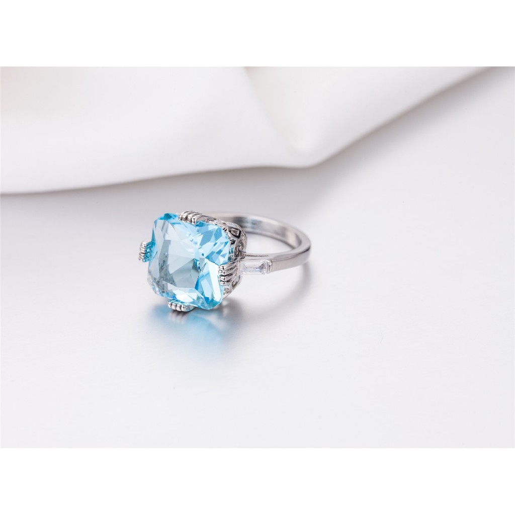 Nhẫn đeo tay đính đá quý giả màu xanh dương thời trang cho nữ