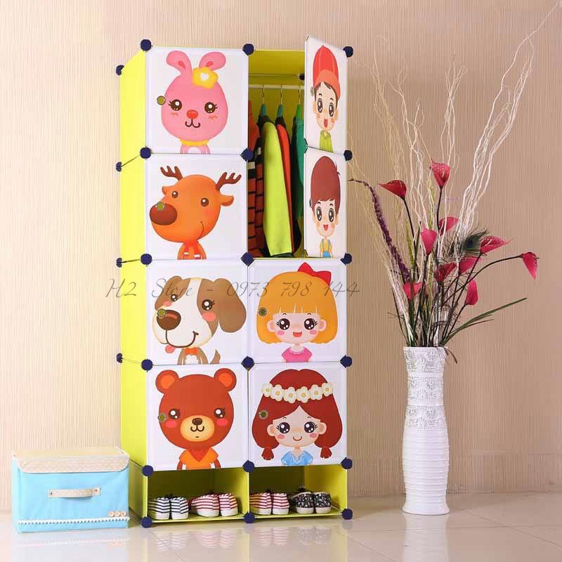 [ẢNH THẬT] - XƯỞNG TỦ NHỰA LẮP GHÉP 8 Ô VÀ 2 Ô GIÀY VÀNG CỬA CÔNG CHÚA ĐỂ QUẦN ÁO ĐA NĂNG THÔNG MINH sâu 47cm
