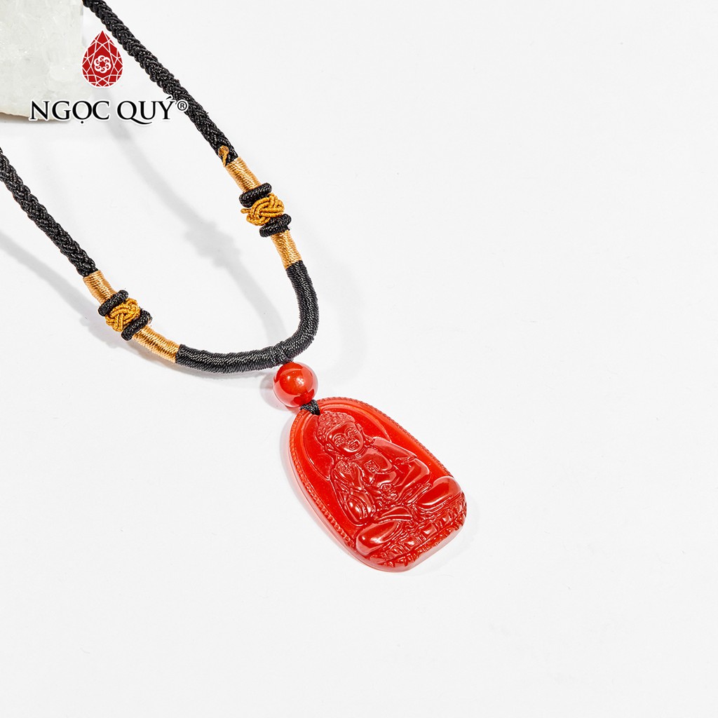 Mặt dây chuyền phật bản mệnh đá mã não đỏ red agate mệnh hỏa. thổ - Ngọc Quý