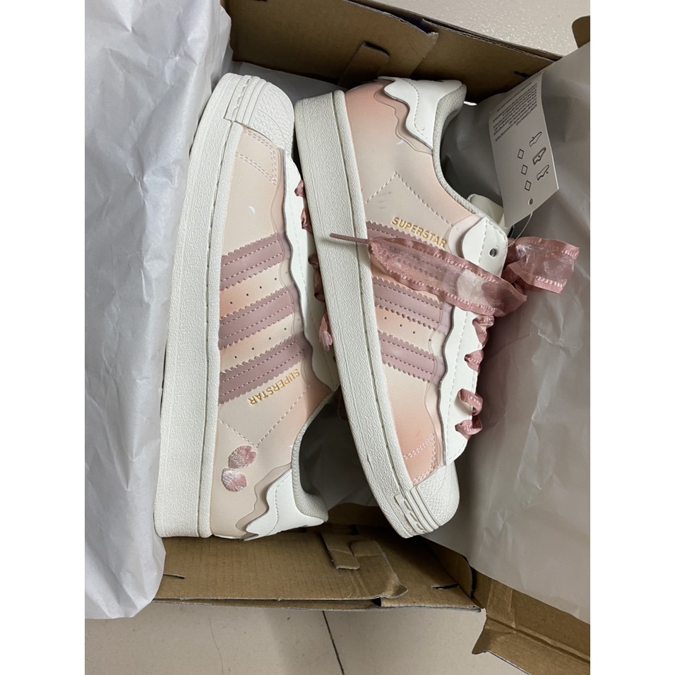 Giày Adidas Superstar Das Sò,Superstar Das Sò 2 Màu Hồng Kem,  Màu Kem Hot Trend 2022