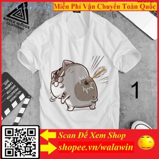 Áo in theo yêu cầu - Áo thun tay ngắn cổ tròn mẫu Emotion Mèo Ami Giận Dữ (Ami Béo)