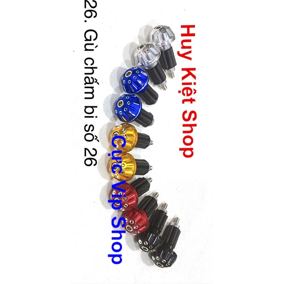 (Dùng Cho Mọi Loại Xe) Gù Tay Lái Nhôm CNC Chấm Bi Số 26 Cao Cấp