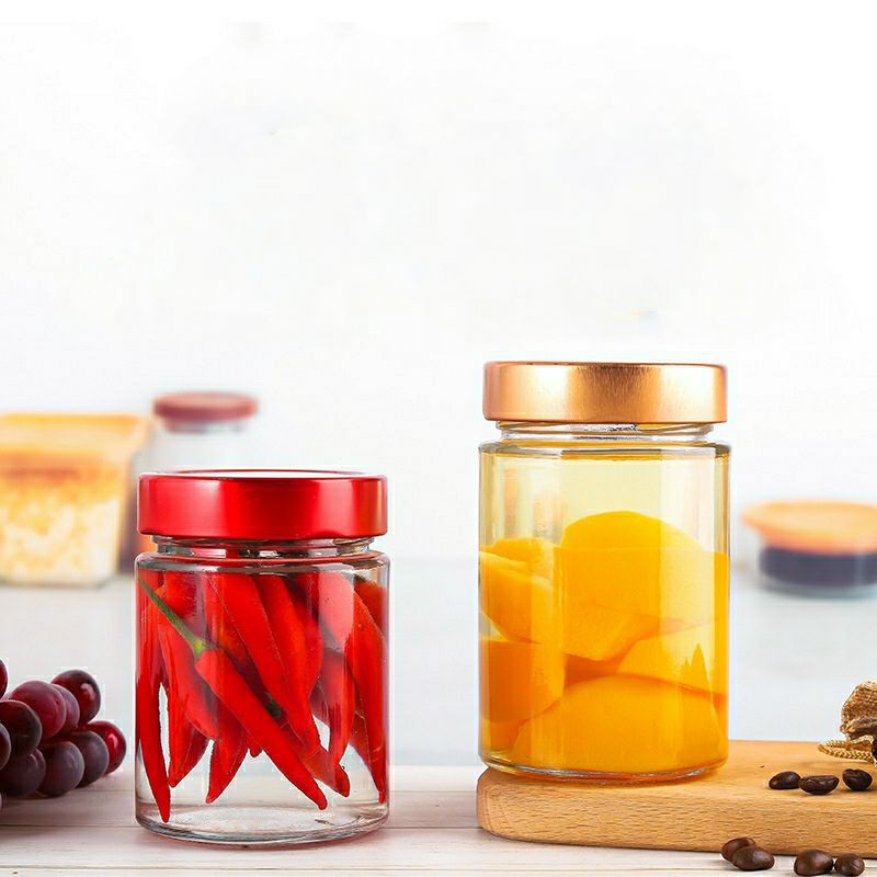 Hũ thủy tinh tròn nắp thiếc nắp chống tràn không bị chảy nước