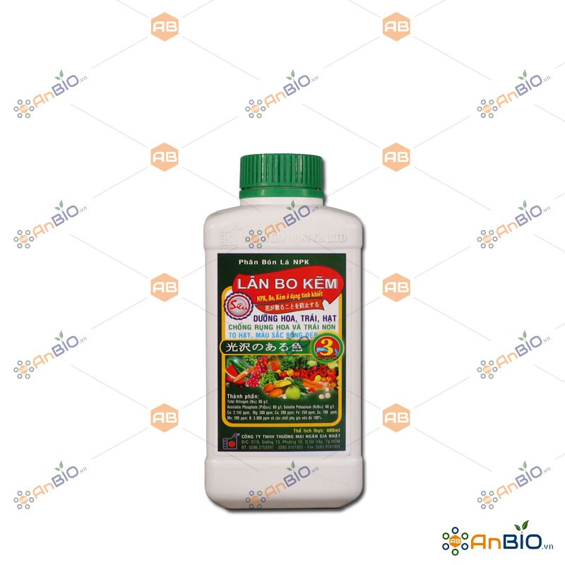 Phân Bón Lá NPK LÂN BO KẼM Chai 480ml DƯỠNG HOA, TRÁI, HẠT - B3.1004