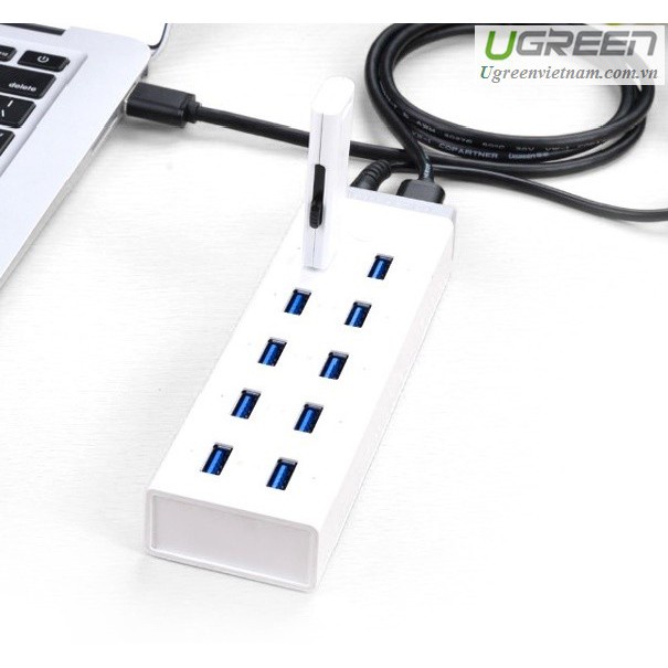 Hub đa chức năng 10 cổng USB 3.0 Ugreen 20297 kèm sạc điện thoại, máy tính bảng...