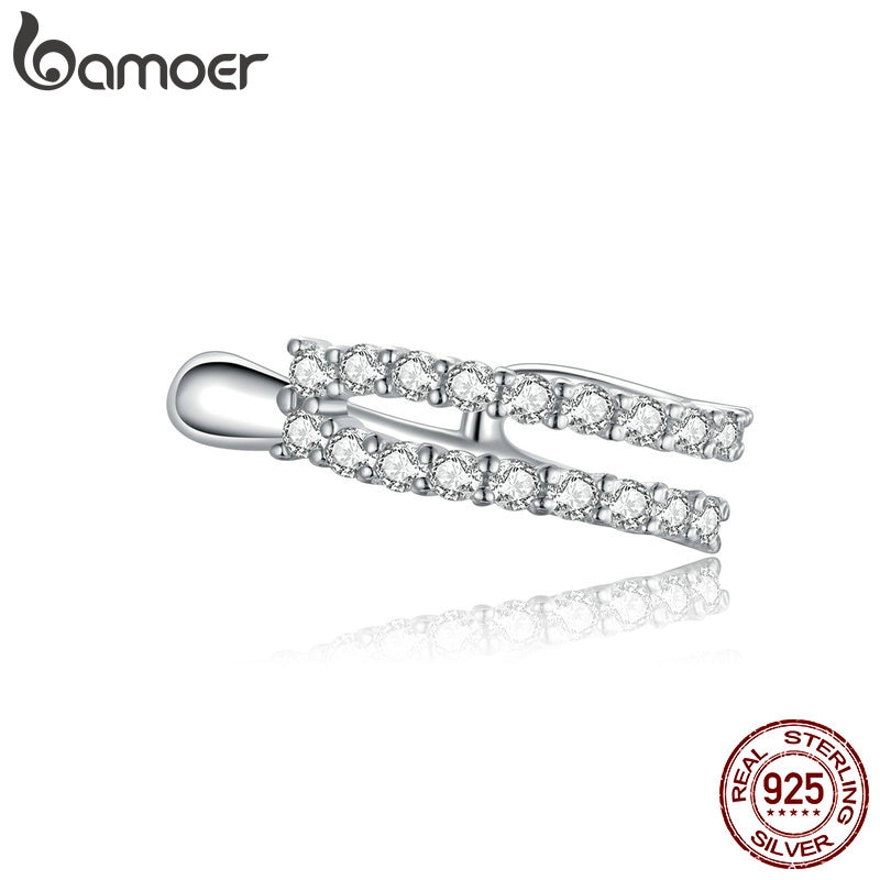 BAMOER 1 Bông Tai bạc 925 Đính Đá Sang Trọng SCE904