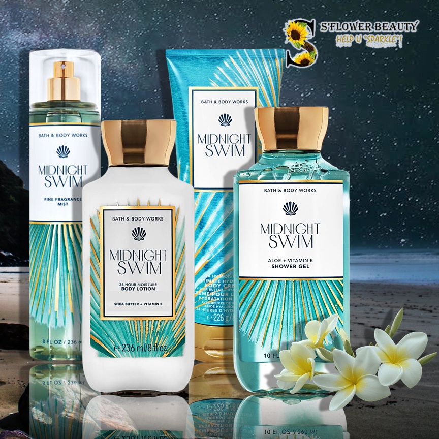 MIDNIGHT SWIM | Bộ Sản Phẩm Gel Tắm -  Dưỡng Thể - Xịt Thơm Nước Hoa Toàn Thân Bath &amp; Body Works Body Care
