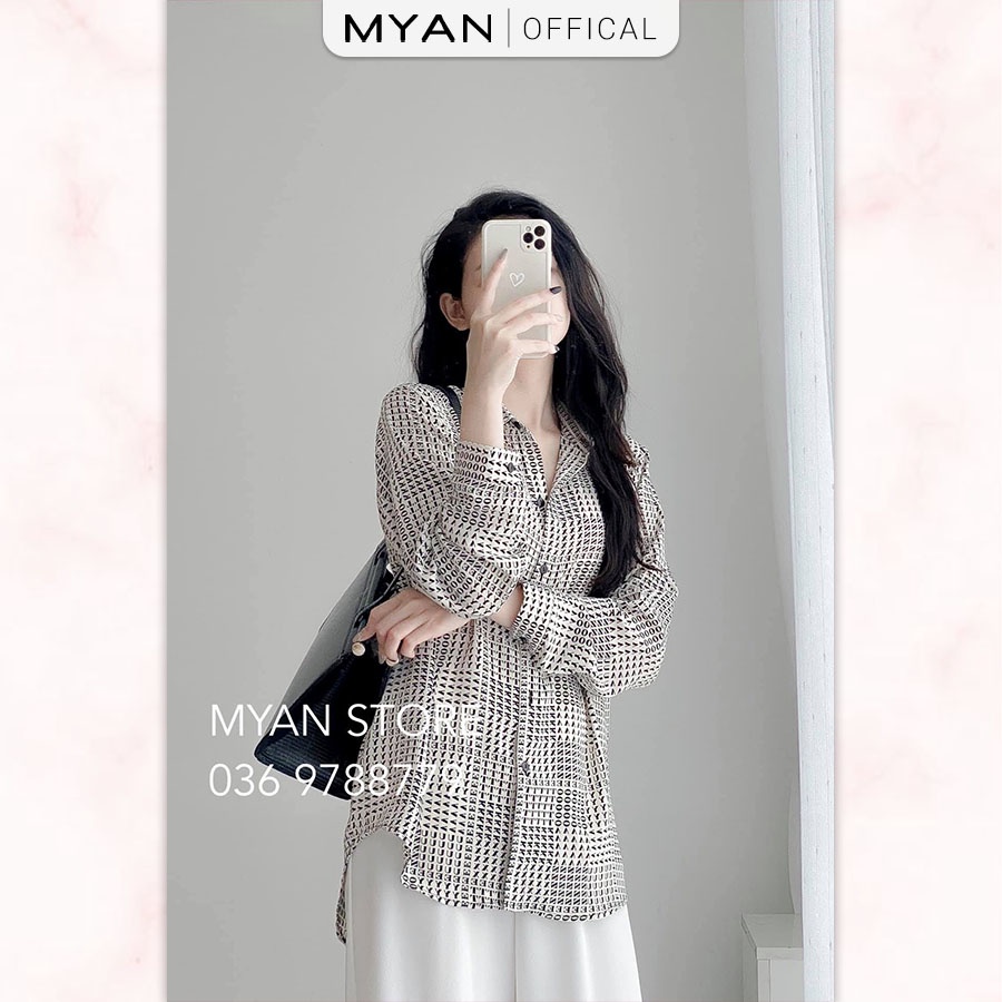 Áo Sơ Mi Cổ Đức Hoạ Tiết MYAN Thiết Kế Áo Sơ Mi Họa Tiết Phóng Khoáng, Cá Tính AVN032116
