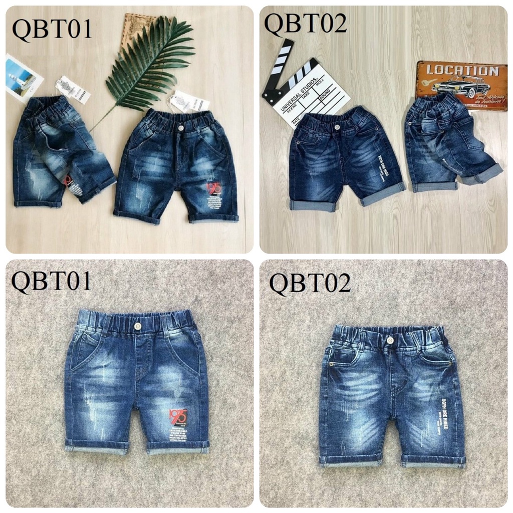 Quần jeans lửng lưng thun co giãn cho bé trai