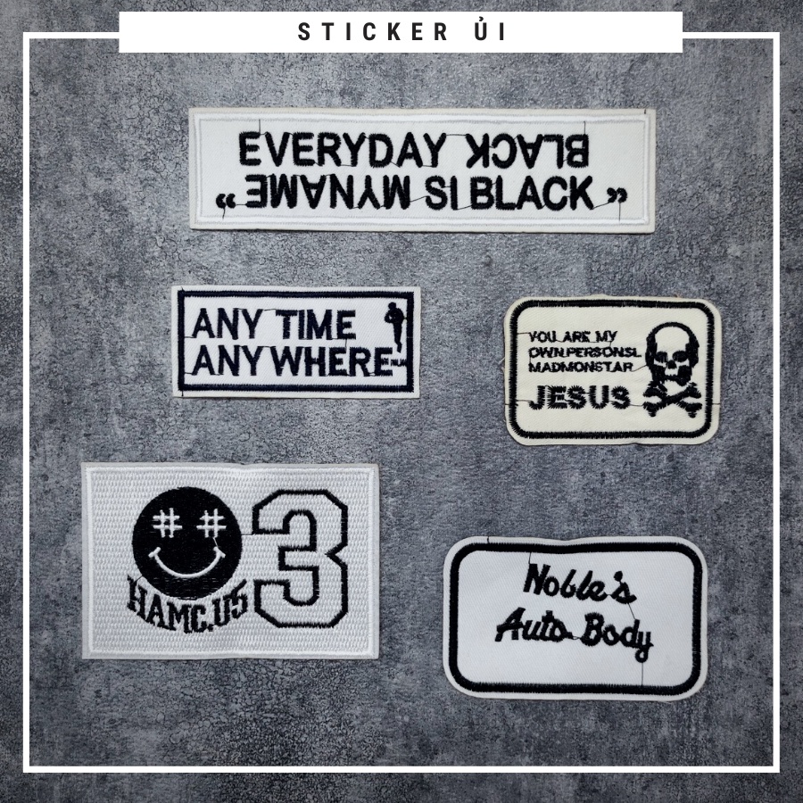 Sticker ủi quần áo Màu Trắng CÓ KEO ỦI,sticker path dán quần áo dùng làm miếng vá Quần Áo,vá áo phao,trang trí quần áo